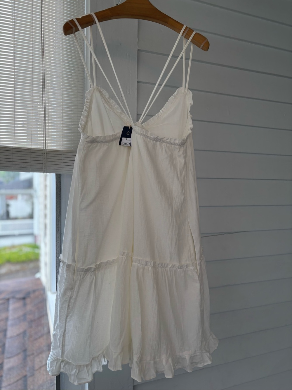 NWT White Tiered Ruffle Spaghetti Strap Sundress - Picture 4 of 13